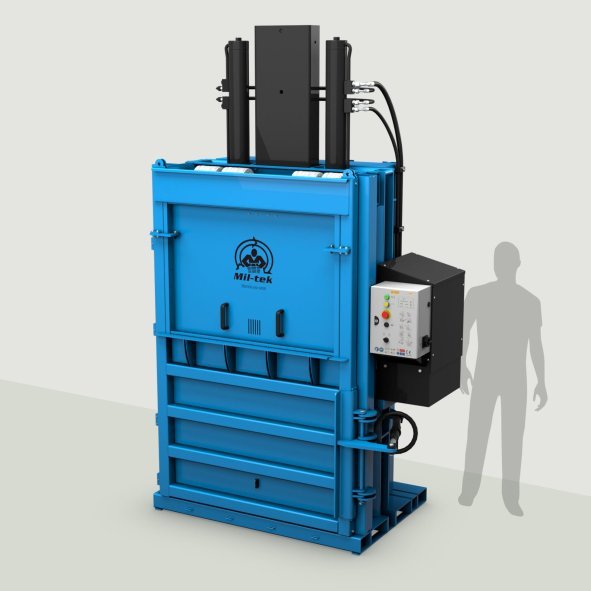 50SD brukstorlek blå balpress på grå bakgrund